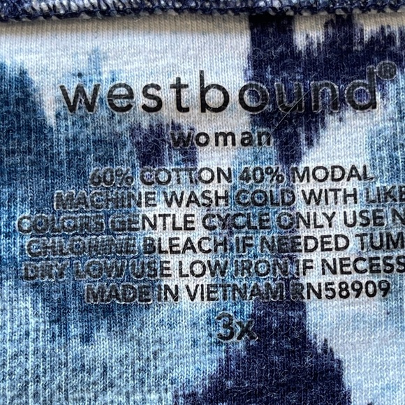 Westbound women's 3X top shades of blue casual office going out cotton modal - Picture 9 of 16